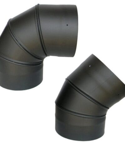 Black Single Wall Fixed Elbow
