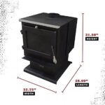 Cleveland Iron Works F500110 Stove 2500 sq ft Pedestal Wood Burning - Image 3