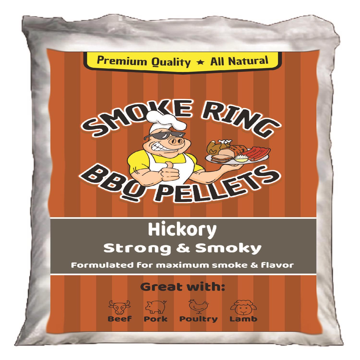 Smoke Ring BBQ Pellets Hardwood Pellets All Natural Hickory 40 lb Smoke Ring BBQ Pellets Hardwood Pellets All Natural Hickory 40 lb