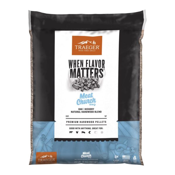 Traeger Meat Church Hardwood Pellets All Natural Hickory 20 lb