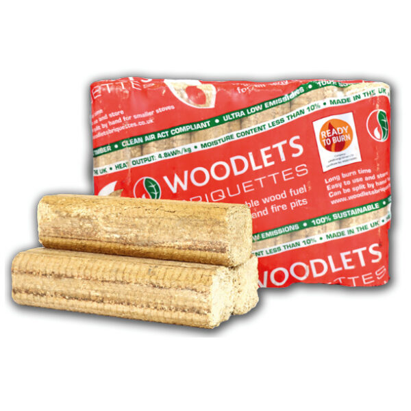 Woodlets Wood Briquettes 2x10kgs Packs