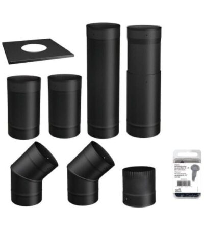 Drolet 6'' Black Single Wall Pipe for Wood Stoves - SP00360