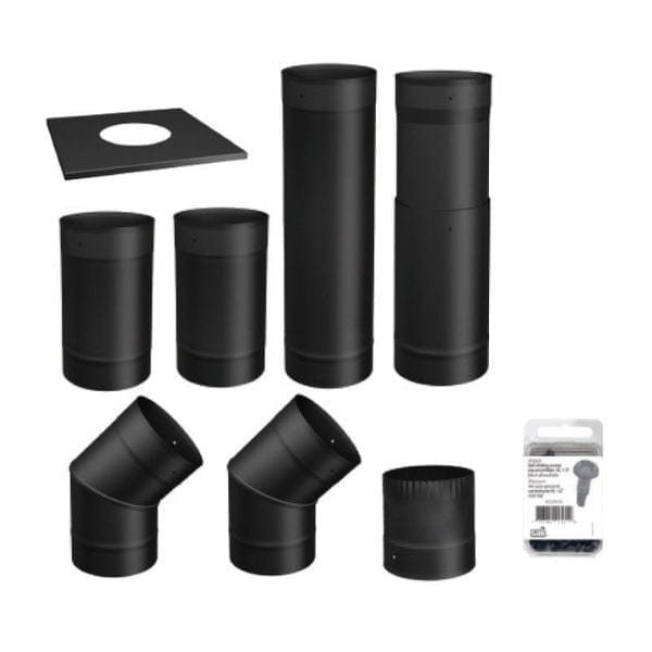 Drolet 6'' Black Single Wall Pipe for Wood Stoves - SP00360
