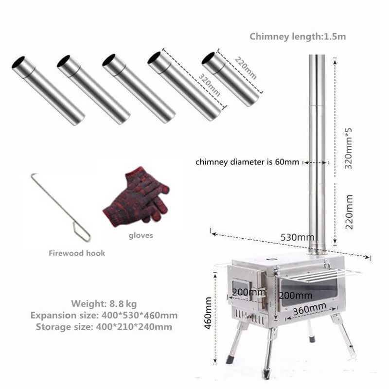 efficient tent camping Wood Stove-Tryhomy4