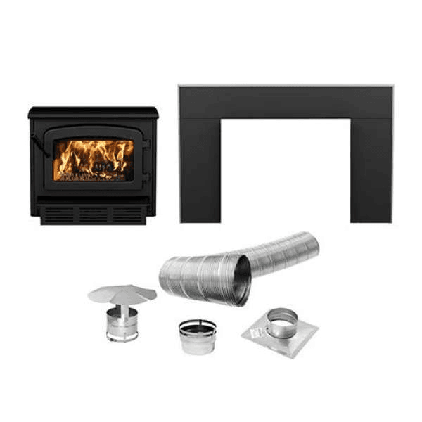 Drolet Escape 1800-i Wood Burning Fireplace Insert Trio (25-35 Ft)